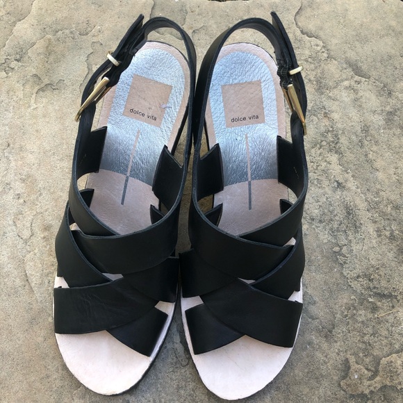 Dolce Vita Remie Black Strappy Wedge - Size 9.5 - Picture 4 of 8